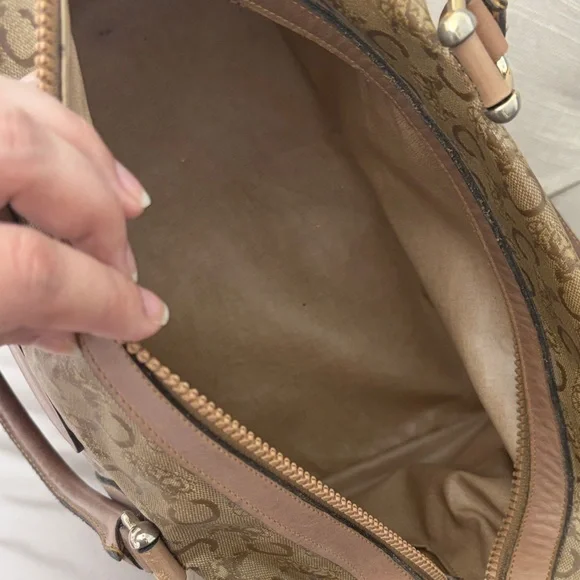 CELINE Horse Carriage Logo Brown Satchel Top Handle Bag for Women - Picture 4 of 4